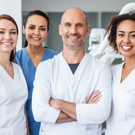 Dental team smiling